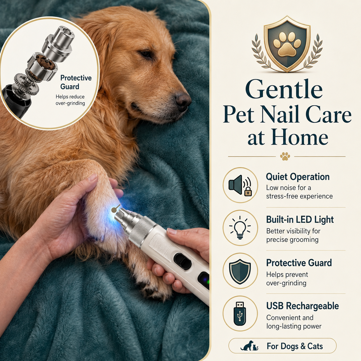Pworax™ Quiet Pet Nail Grinder